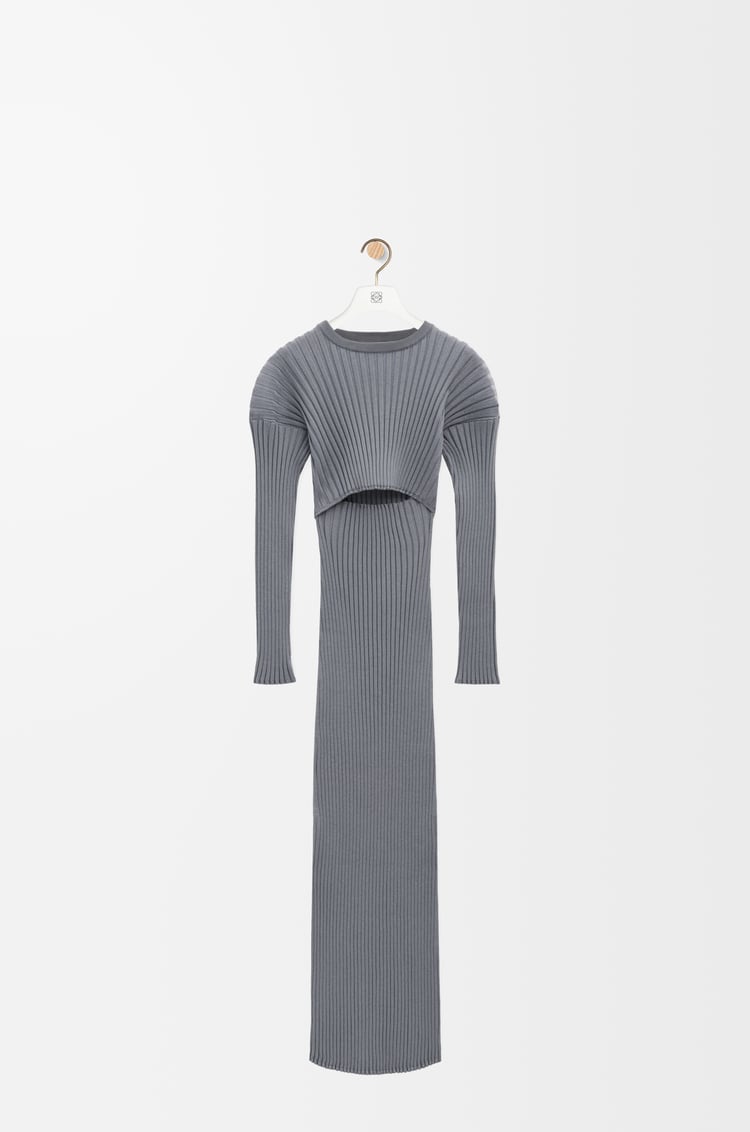 LOEWE ドレス（コットン&レーヨンブレンド） グレー