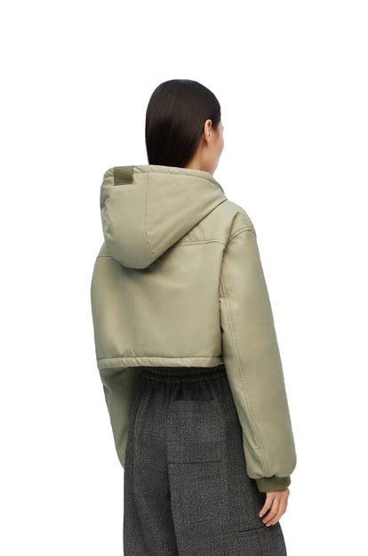 LOEWE Cropped hooded jacket in cotton blend Laurel Green plp_rd