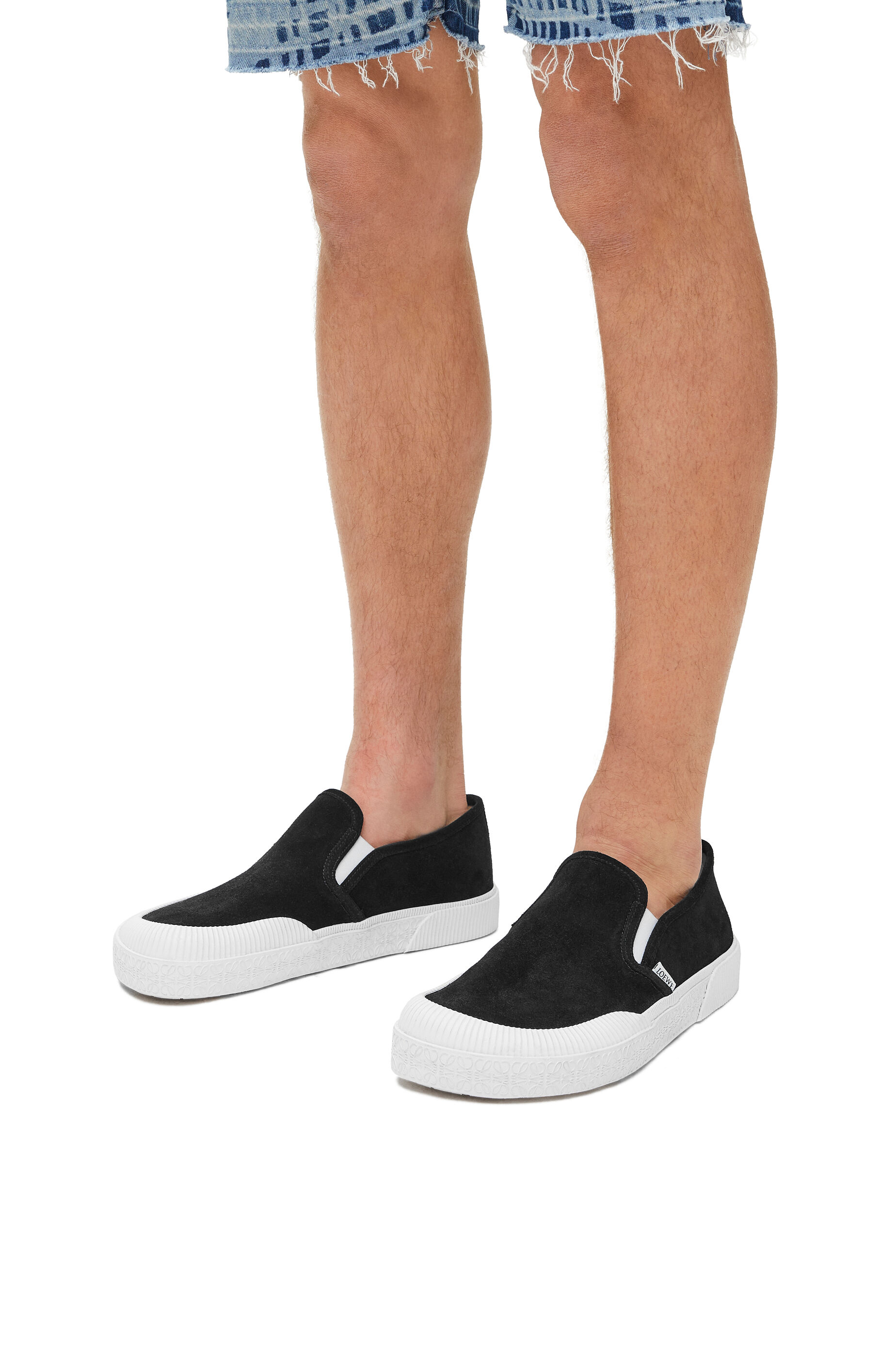 Terra Vulca slip on sneaker in suede Black LOEWE