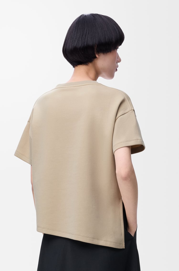 LOEWE Asymmetric t-shirt in cotton blend Beige