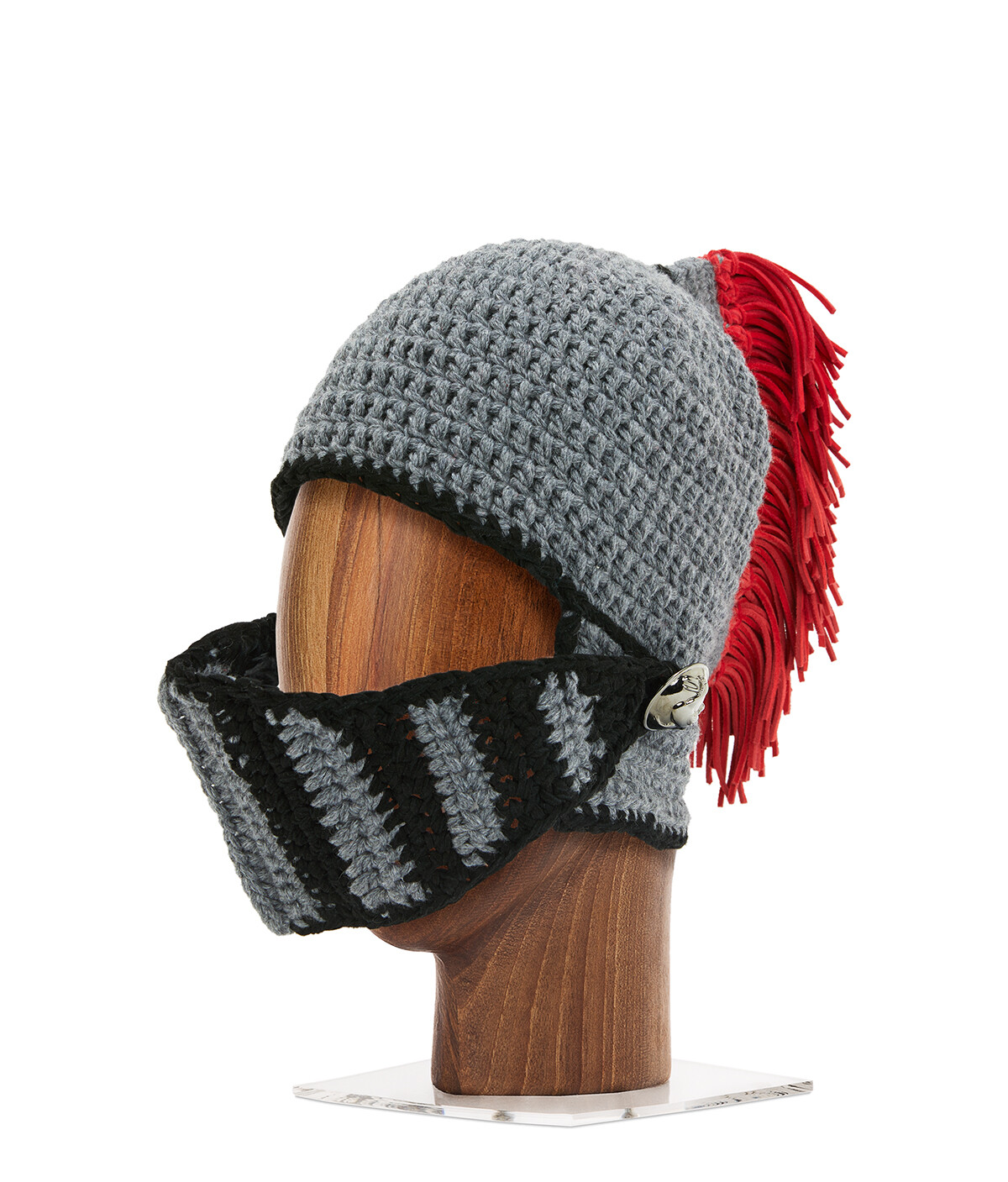 Knight Knit Hat Gris/Rojo LOEWE