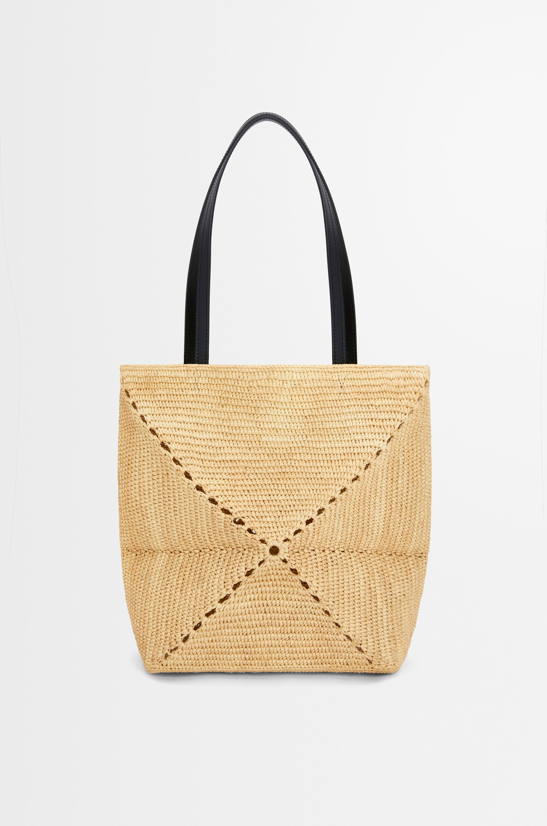 LOEWE Puzzle Fold Tote in raffia Natural