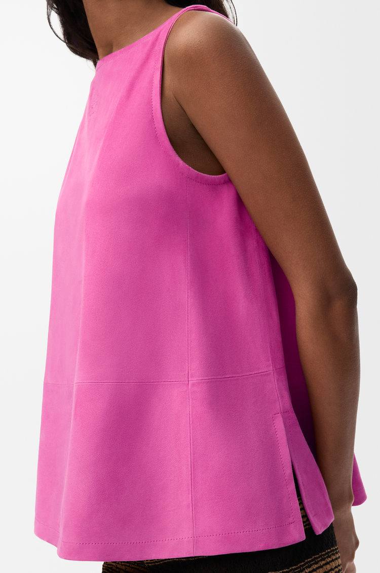 LOEWE Haut en chèvre velours Rose