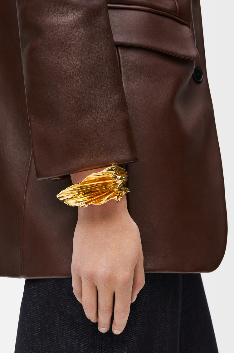LOEWE Brazalete Pleated Fan en plata de ley Dorado