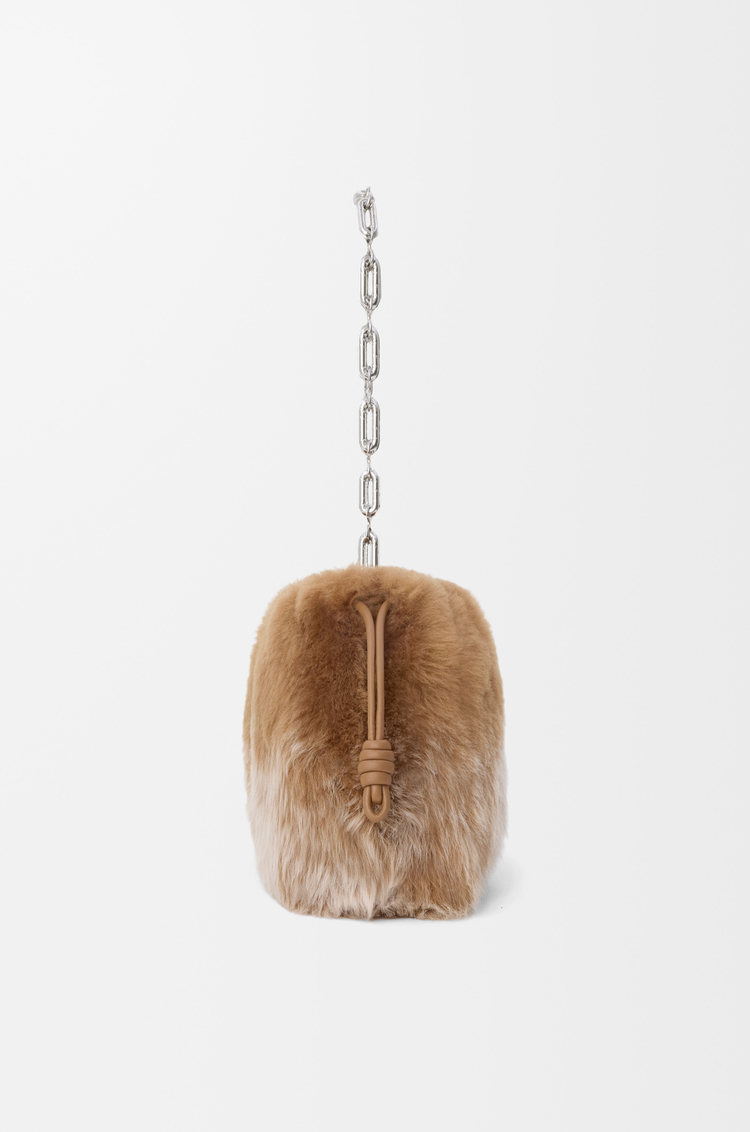 LOEWE Flamenco purse moyen en peau lainée effet dégradé Camel