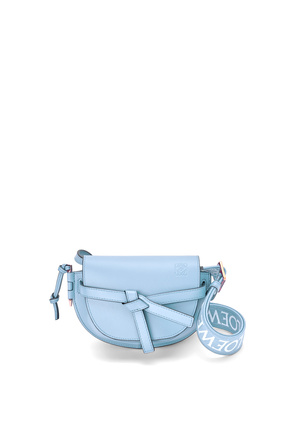 LOEWE Mini Gate Dual bag in soft calfskin and jacquard Dusty Blue