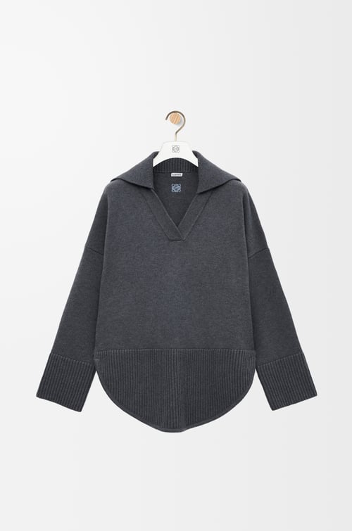 LOEWE ポロ セーター（ウール） グレーメランジ