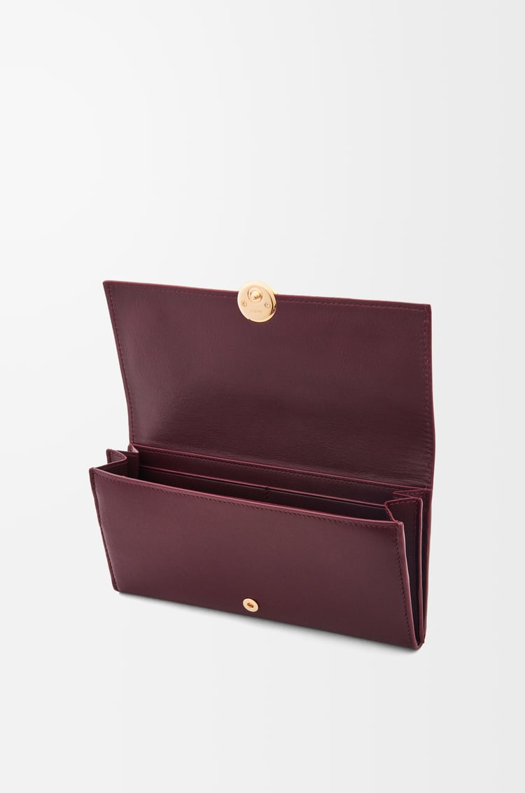 LOEWE Cartera continental Pebble en piel napa de ternera Burdeos
