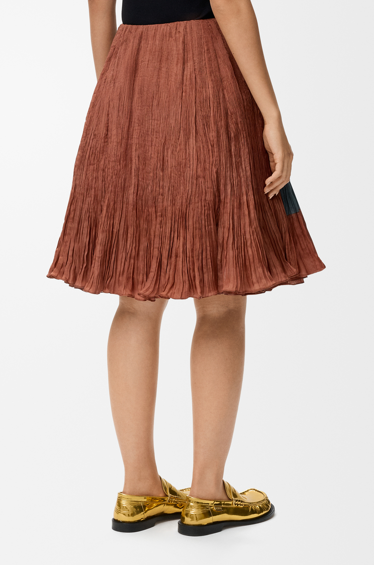 LOEWE Skirt in silk blend Caramel/Bright Green