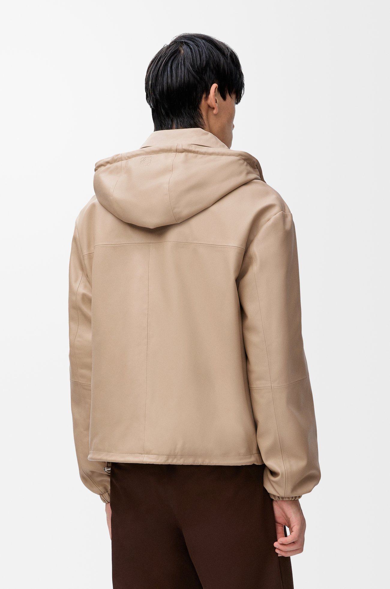 LOEWE Hooded jacket in nappa lambskin Light Beige