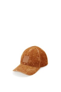 LOEWE Patch cap in flocked denim Terracotta