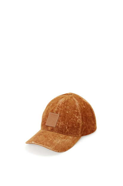 LOEWE Patch cap in flocked denim Terracotta plp_rd