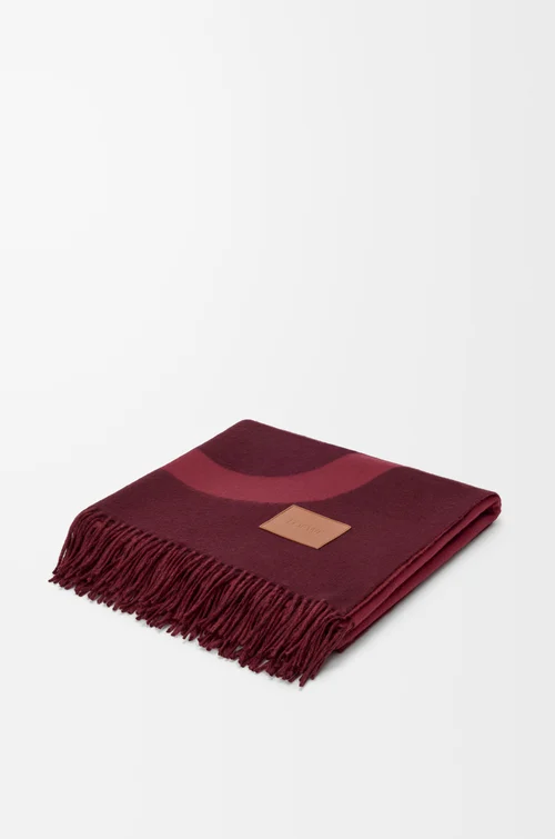 LOEWE Blanket in wool and cashmere Burgundy/Mahogany