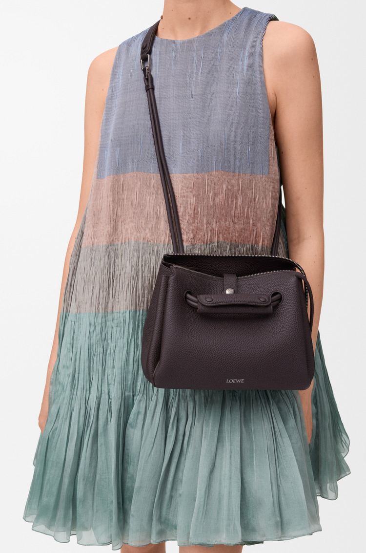 LOEWE Small Madrid bag in supple grained calfskin Dark Ebony