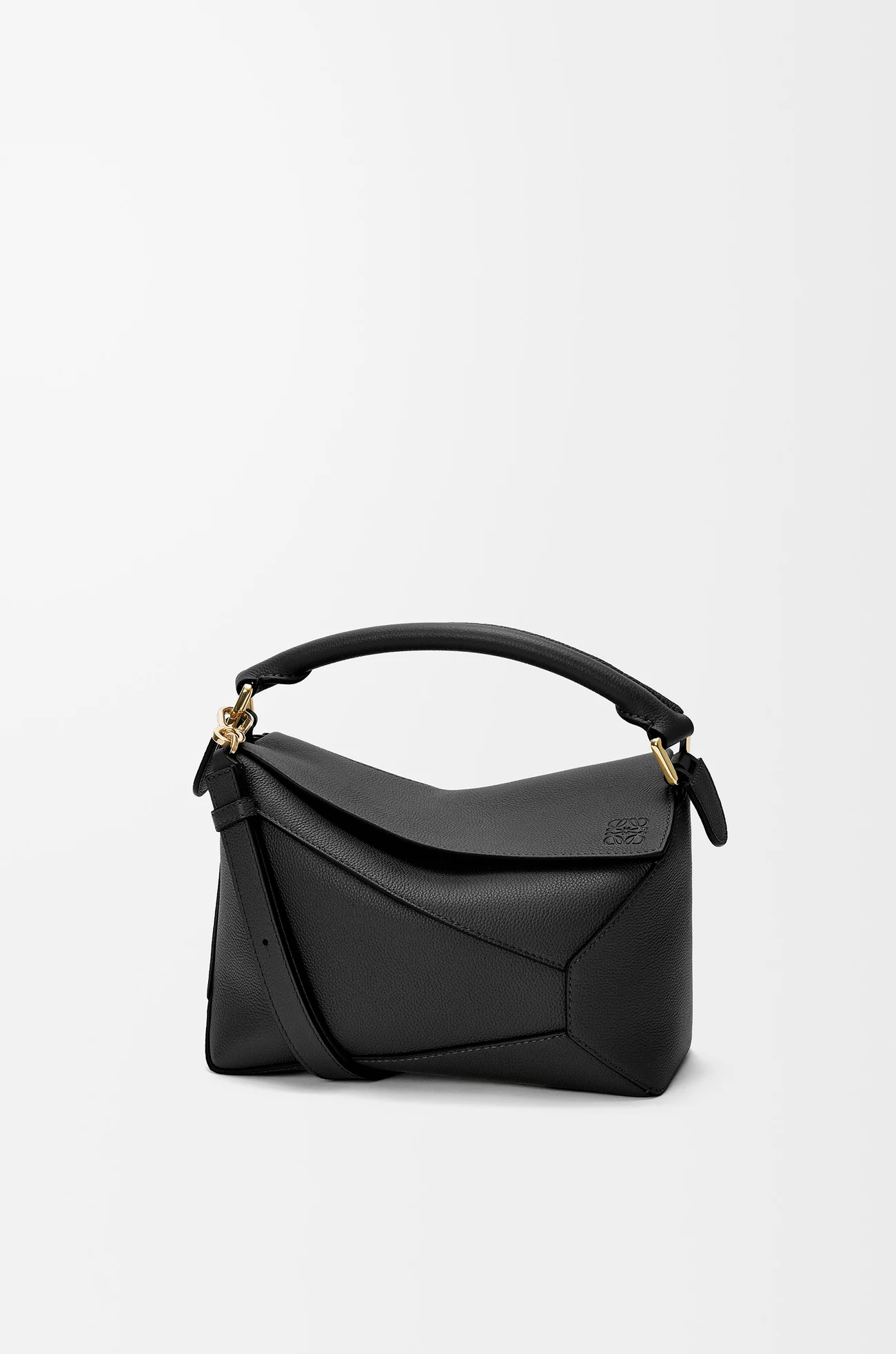 LOEWE Small Puzzle Edge bag in soft grained calfskin Black