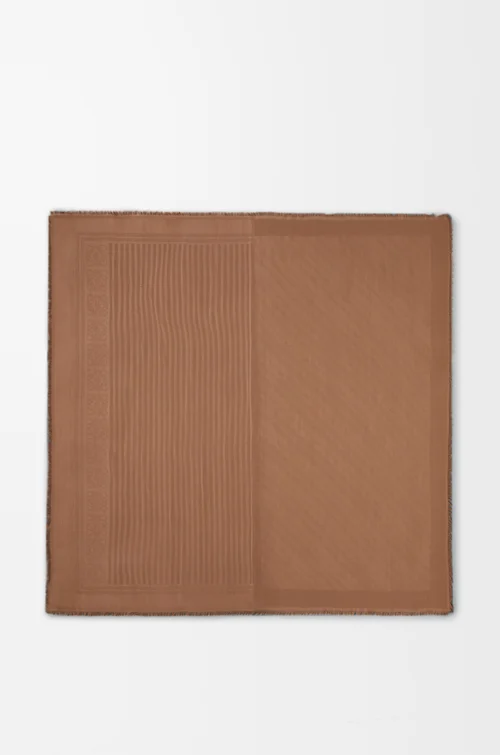 LOEWE Scarf in wool and silk Mocha