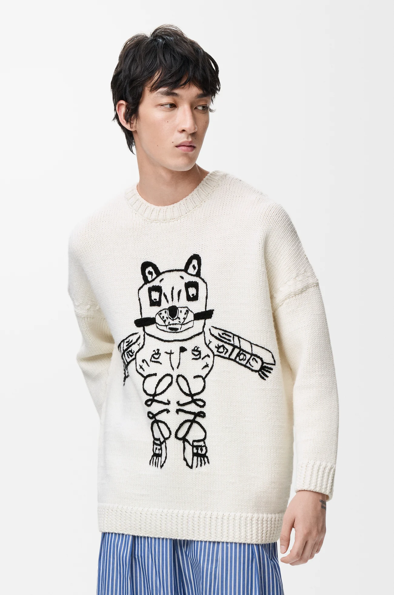 LOEWE Jersey en lana Blanco/Negro