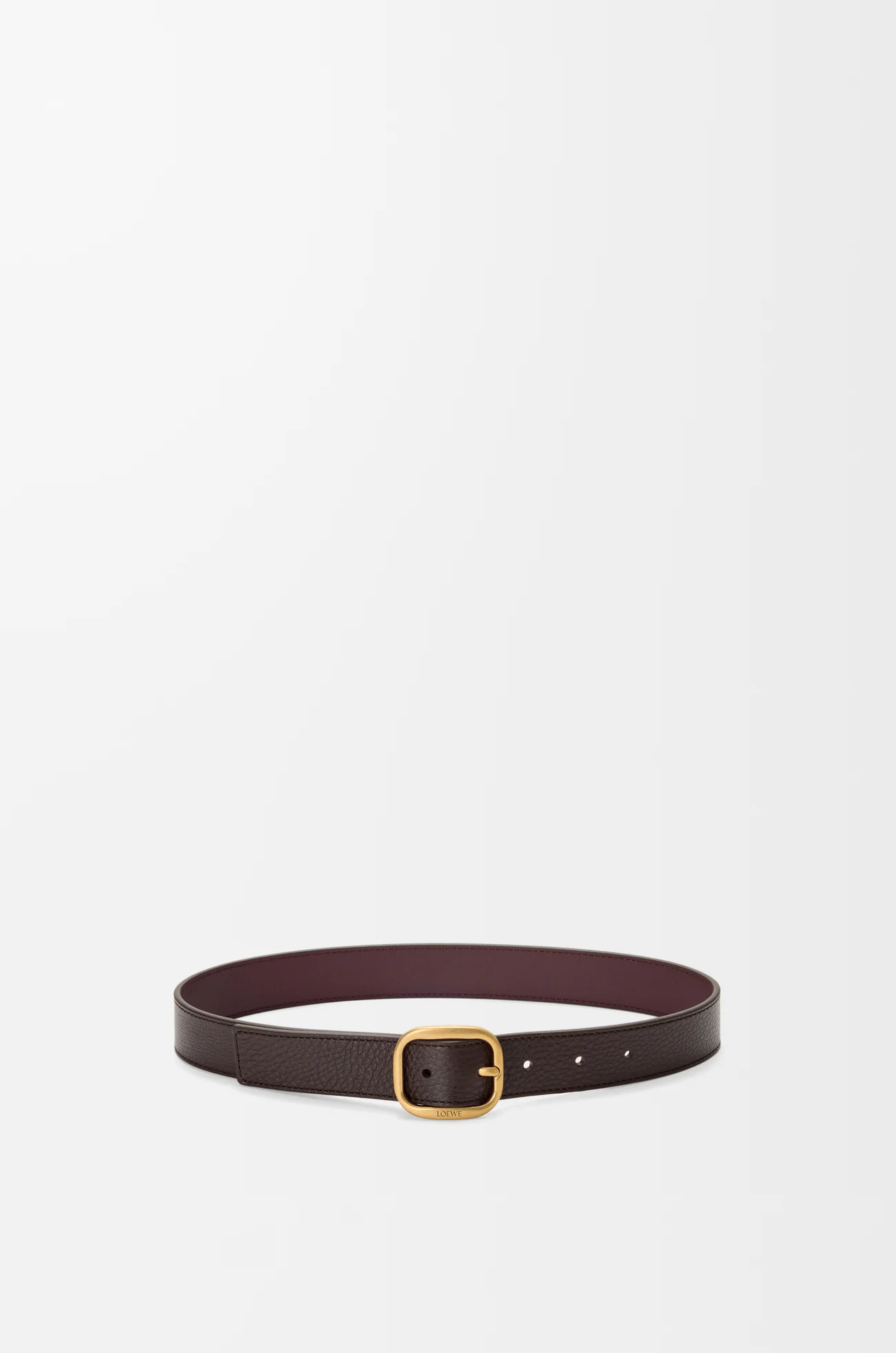 LOEWE ラウンド ソフト ベルト（サプルグレインカーフ） オックスブラッド/ヴィンテージゴールド