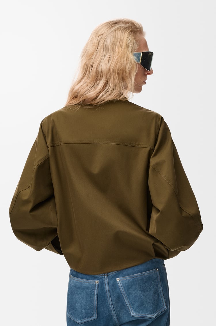 LOEWE Chaqueta en algodón y seda Verde Caqui