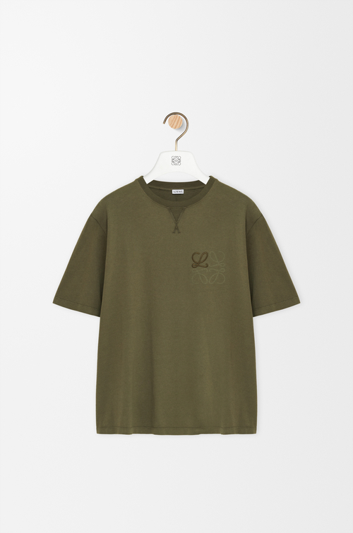 LOEWE 棉质宽松版型 T 恤 卡其绿色
