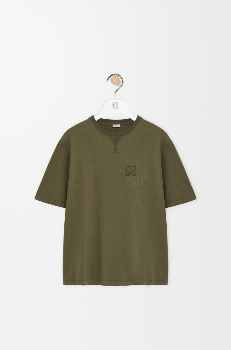 LOEWE 棉质宽松版型 T 恤 卡其绿色