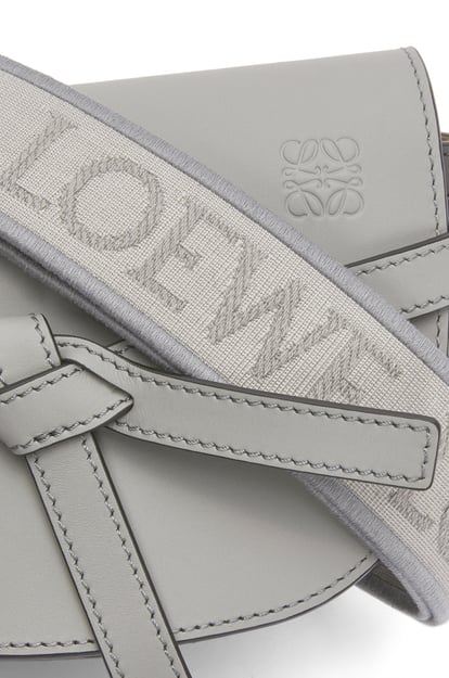 LOEWE Mini Gate Dual bag in soft calfskin and jacquard Pearl Grey/Dark Grey plp_rd