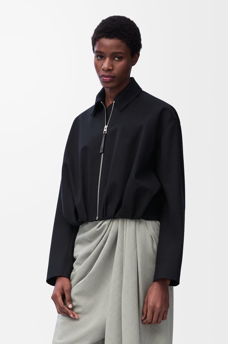 LOEWE ドレープ ジャケット（コットン&シルク） ブラック
