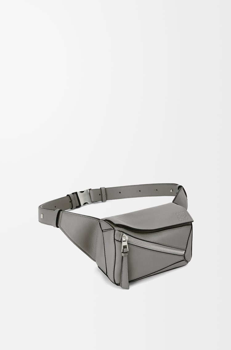 LOEWE Mini Puzzle bumbag in classic calfskin Asphalt Grey