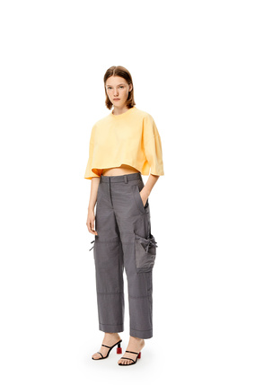 LOEWE Cropped Anagram T-shirt in cotton Light Yellow plp_rd