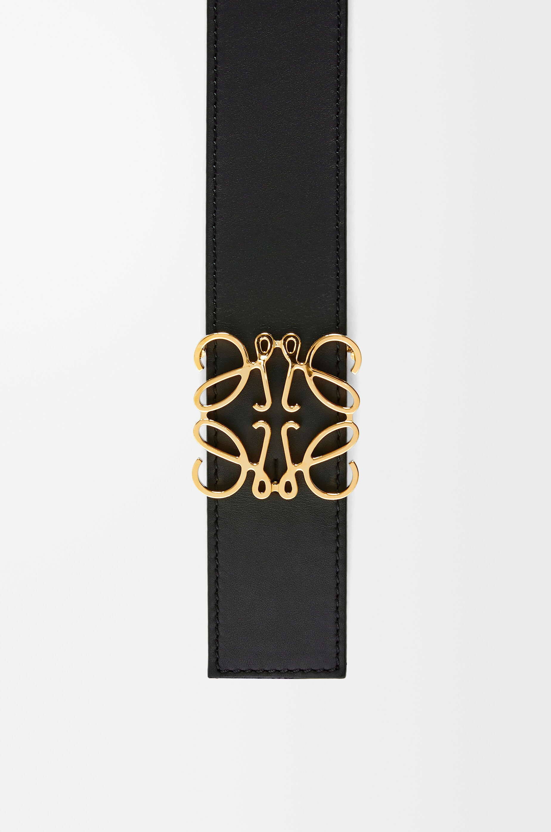 『5年保証』 Reversible Anagram belt in smooth calfskin Black - LOEWE 小物