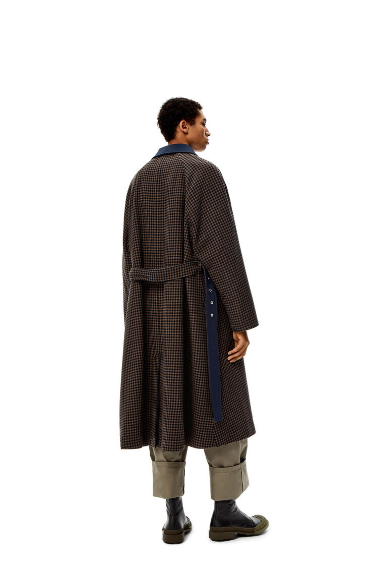 LOEWE Reversible trench coat in wool and cotton Black/Navy/Brown pdp_rd
