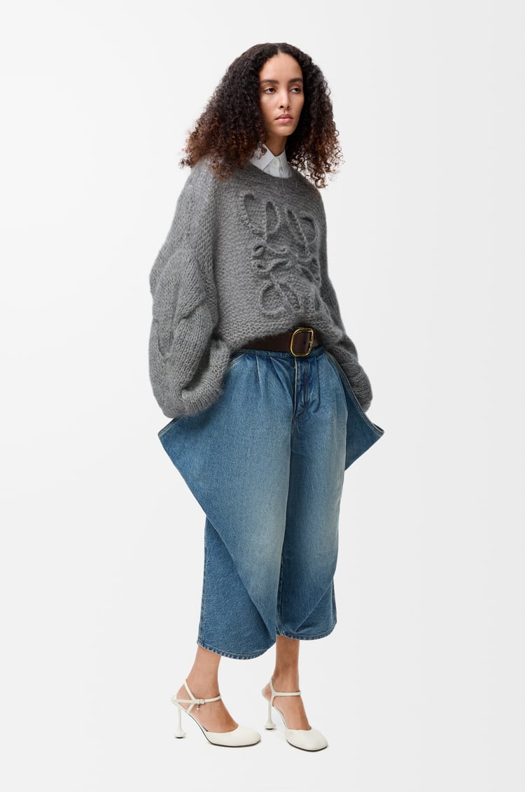 LOEWE Pull Anagram en mohair Gris Chiné