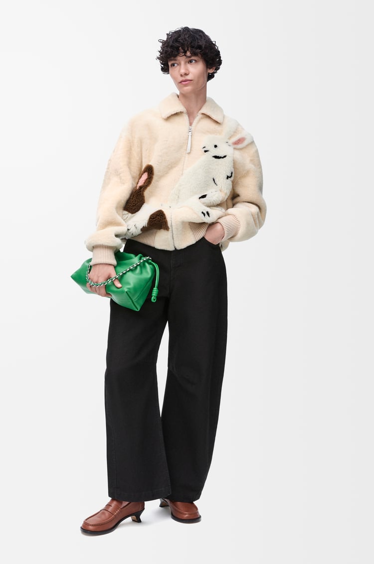 LOEWE Zip-up jacket in shearling Ivory