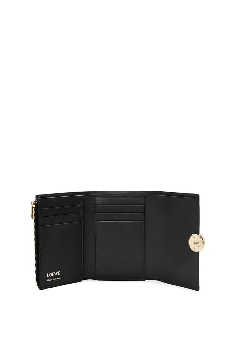 LOEWE Pebble small vertical wallet in shiny nappa calfskin Black