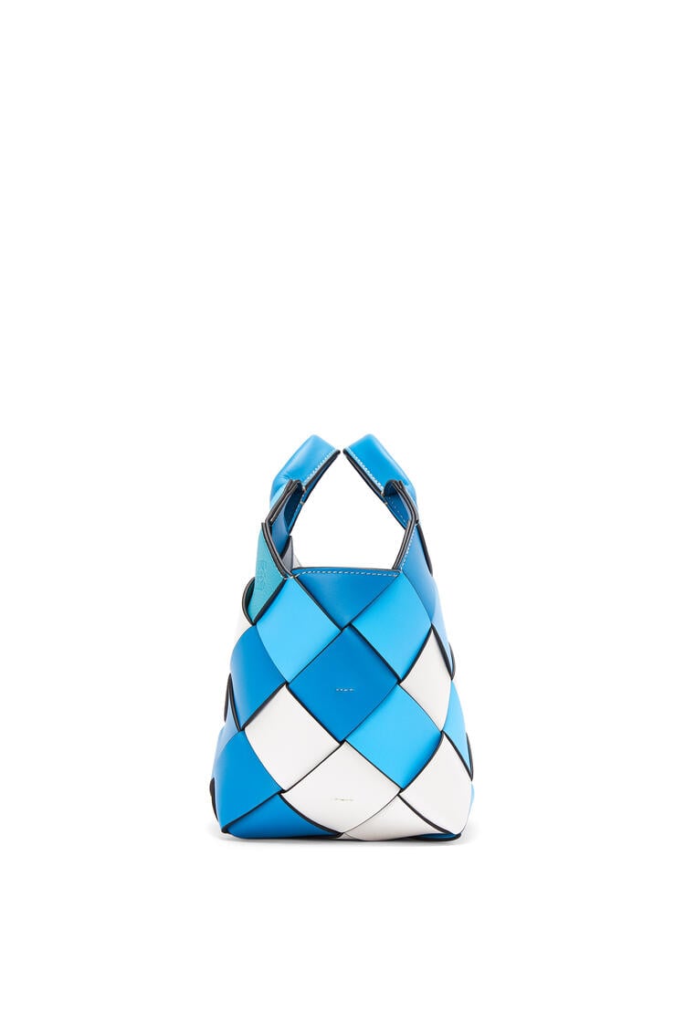 LOEWE Small Surplus Leather Woven basket bag in calfskin Blue/Blue pdp_rd