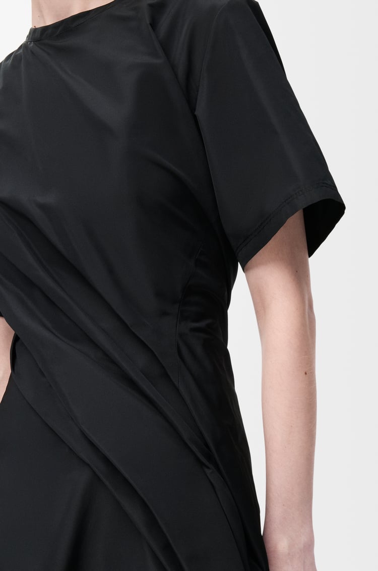 LOEWE twisted dress in silk blend taffeta Black