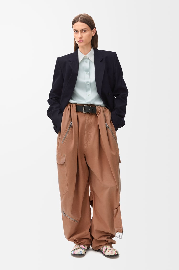LOEWE Balloon cargo trousers in cotton Clay