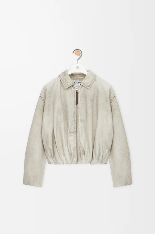 LOEWE Draped jacket in cotton Light Grey