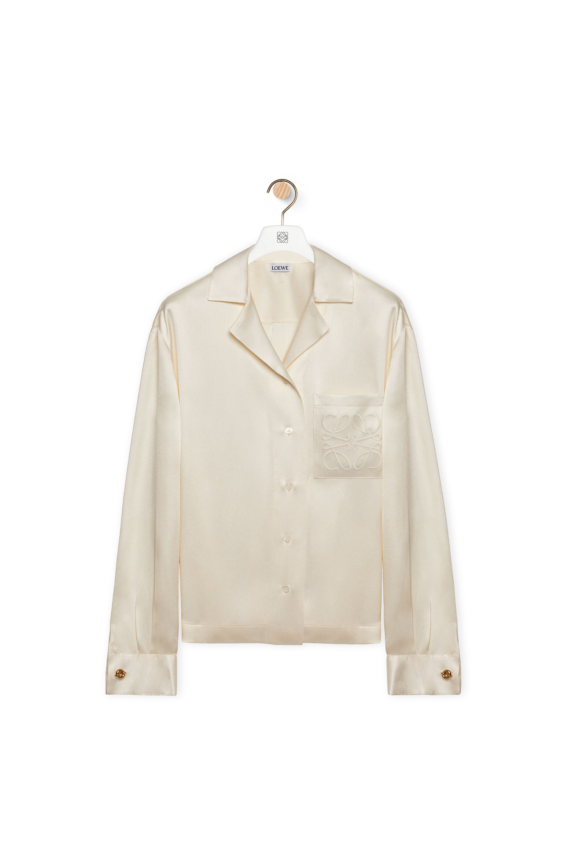 Pyjama blouse in silk Ivory LOEWE