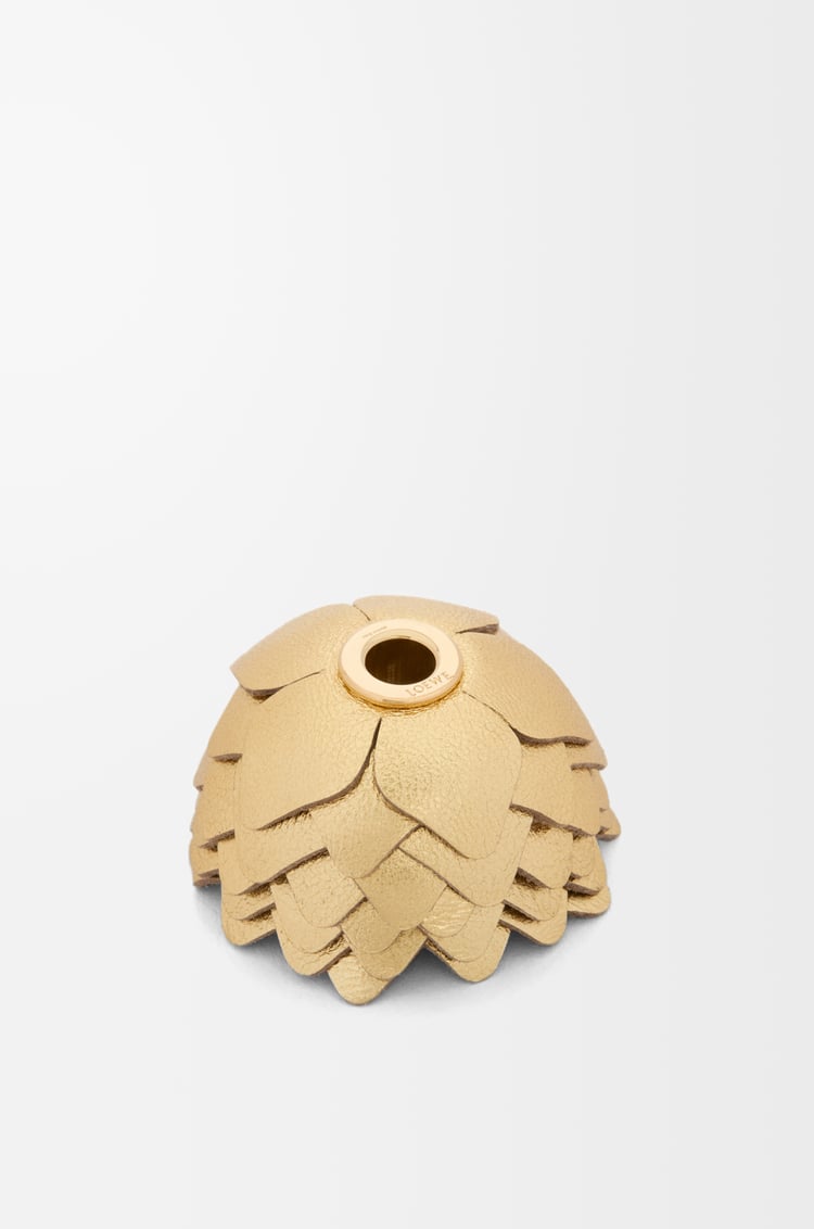 LOEWE Flower charm in calfskin Gold