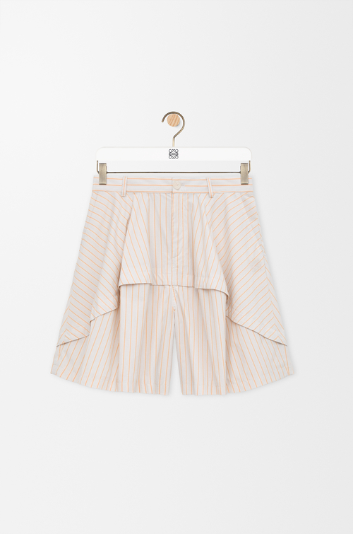 LOEWE Pantalón corto en algodón Beige/Naranja