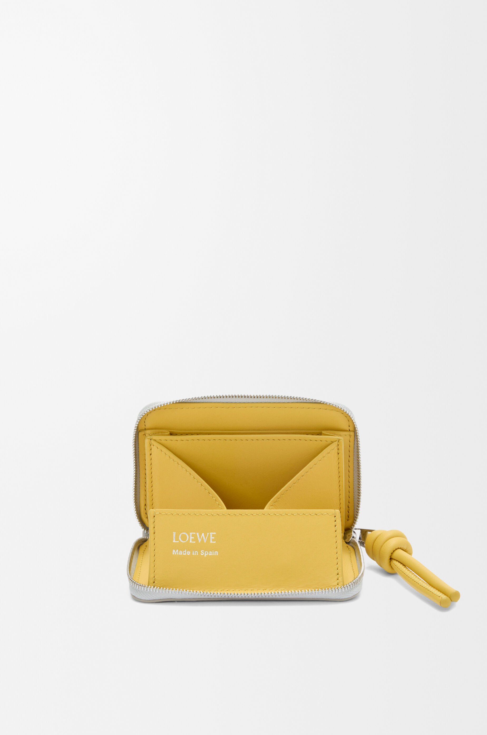 Zipped coin purse in shiny nappa calfskin Grey - LOEWE