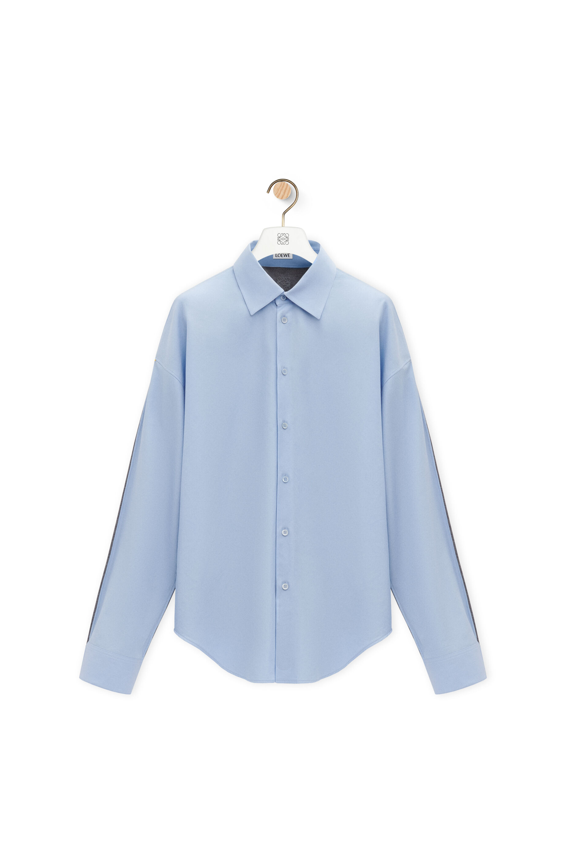 Hybrid shirt in cotton and wool Light Blue/Grey - LOEWE