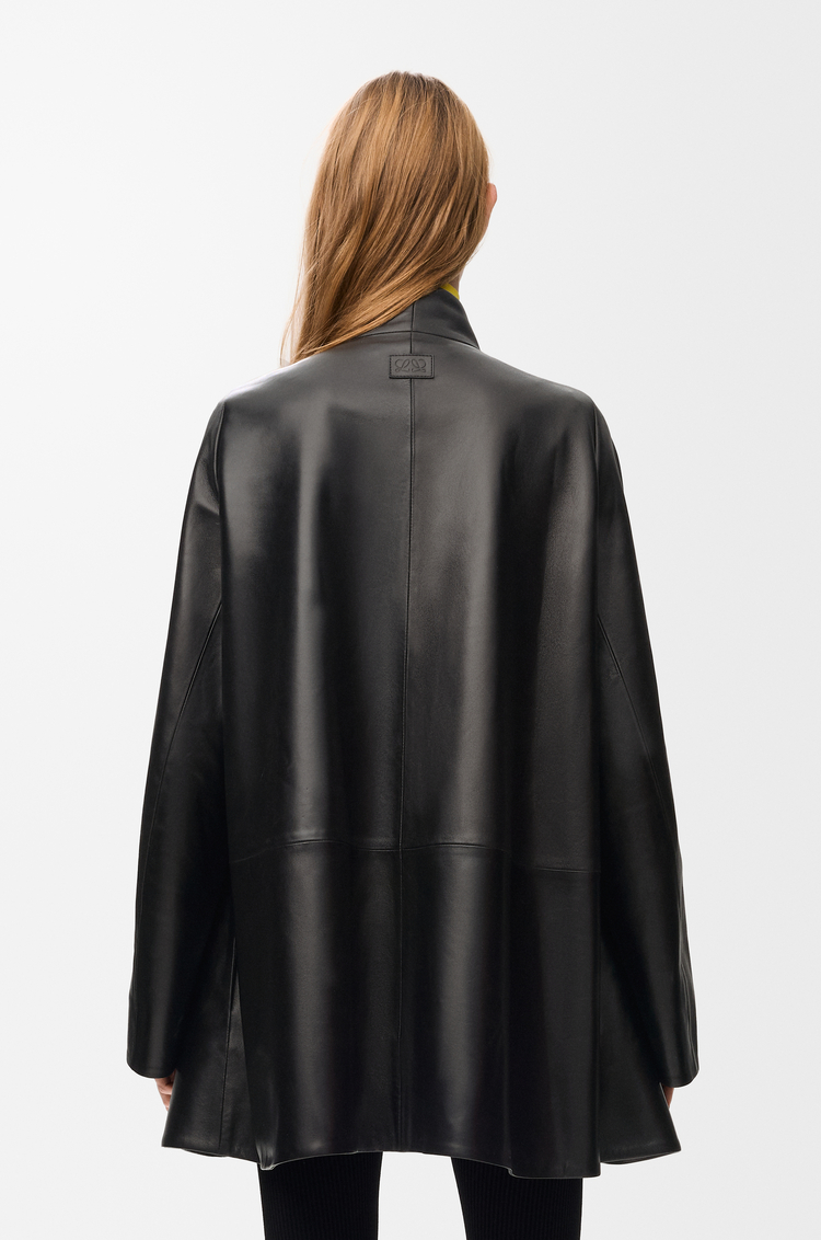 LOEWE Abrigo corto en piel napa de cordero Negro