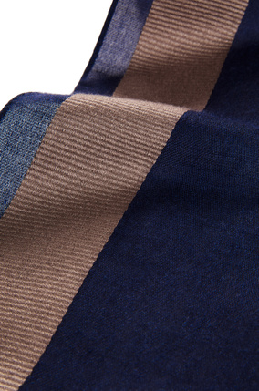 LOEWE LOEWE border scarf in wool and silk Blue/Navy plp_rd