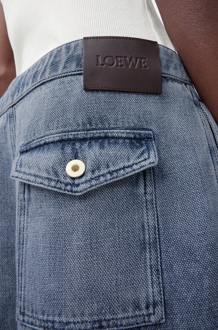 LOEWE 드로우스트링 트라우저 - 코튼 & 린넨 그레이 블루