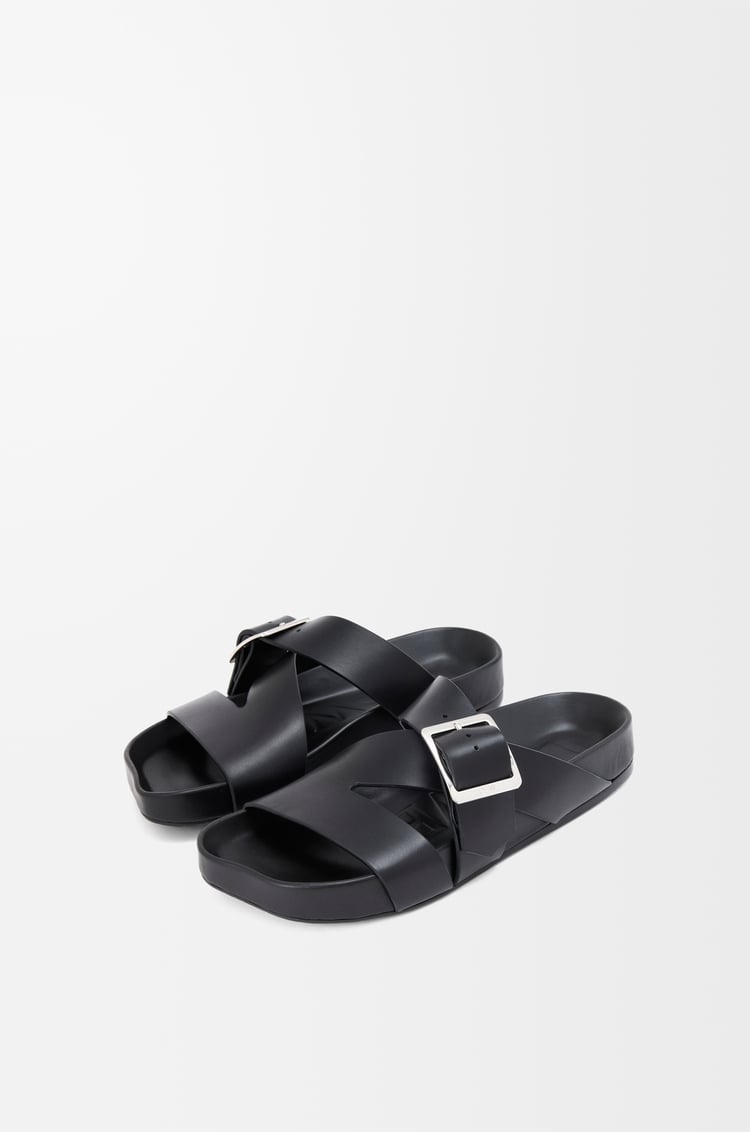 LOEWE Sandalia Ease Buckle en piel de ternera Negro