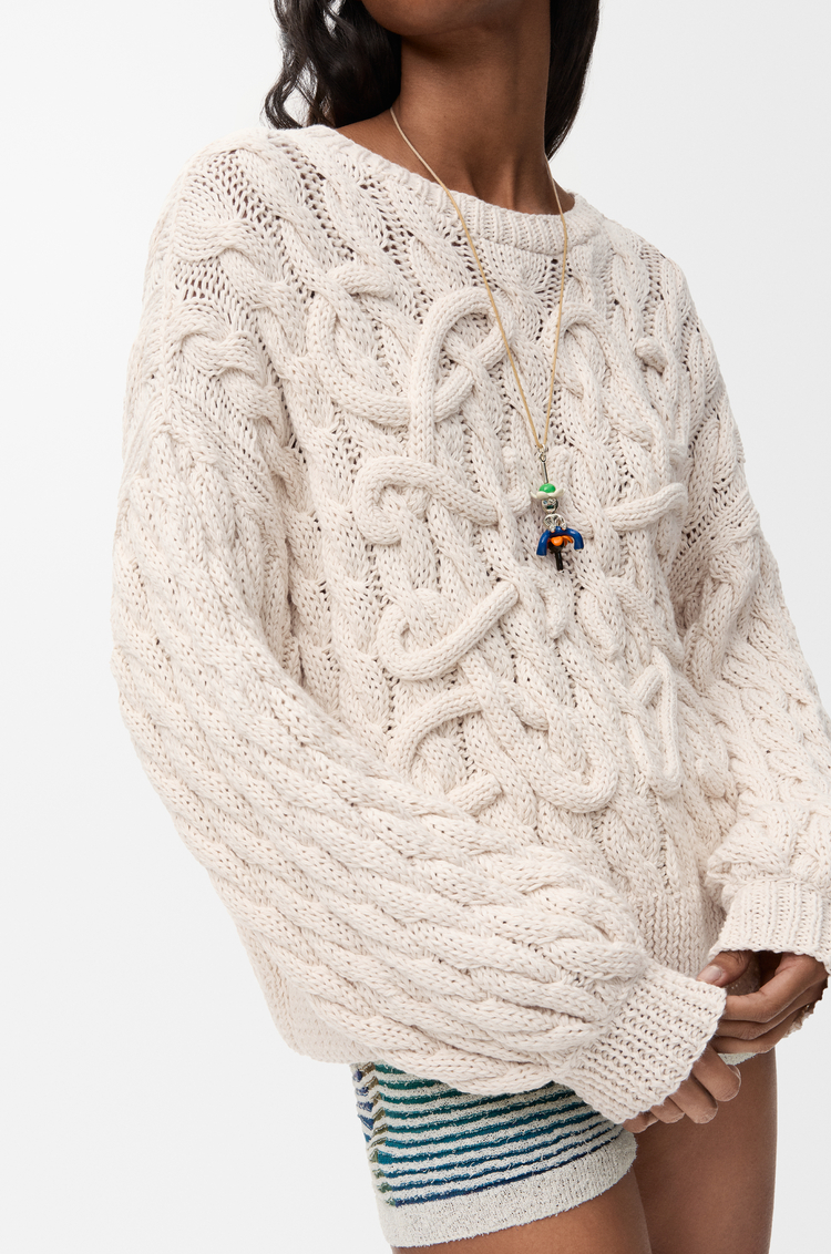 LOEWE Jersey Anagram en mezcla de algodón y lana Crudo