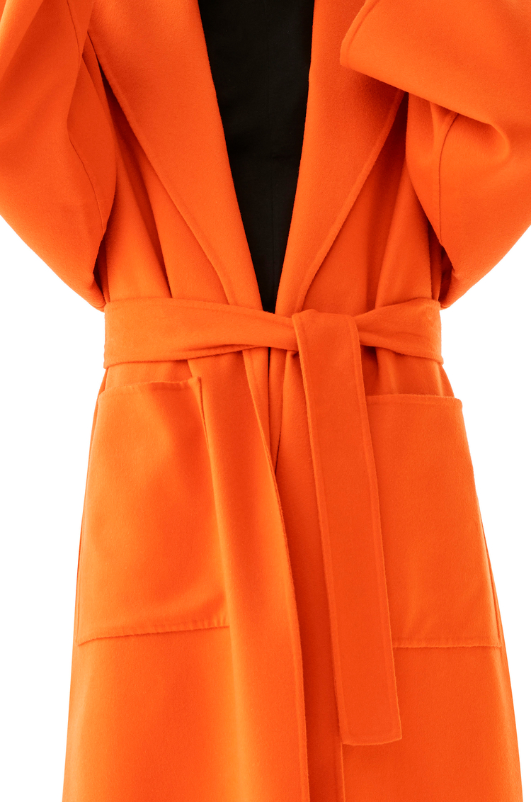 LOEWE Oversize belted coat in wool and cashmere Orange