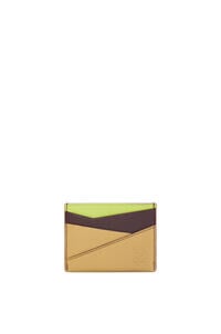 LOEWE Puzzle plain cardholder in classic calfskin Sahara/Burgundy/Anise